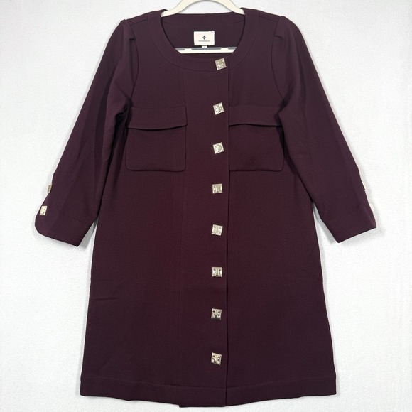 Tuckernuck Dresses & Skirts - Tuckernuck Dress Womens Small Oxblood Barnett Mini Dress‎ Square Snap Button